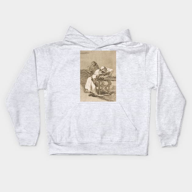 Be quick, they are waking up by Francisco Goya Kids Hoodie by Classic Art Stall